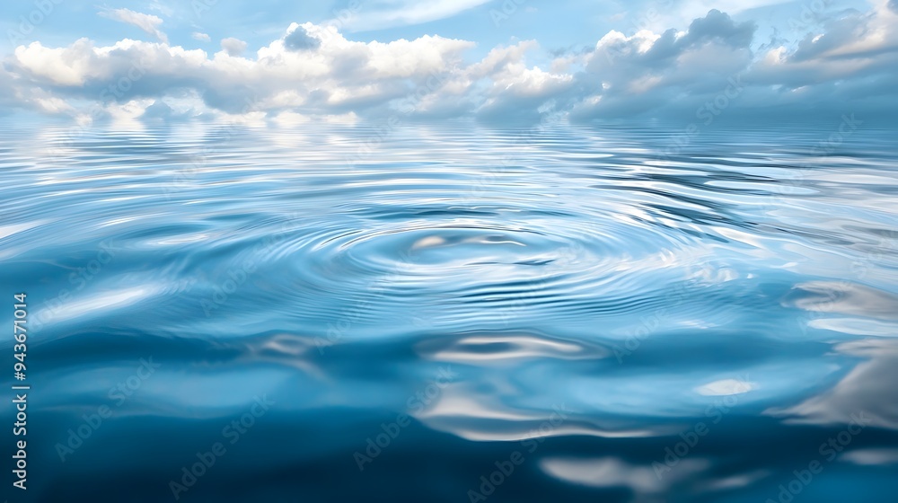 Captivating Ripples on Serene Ocean Surface Under Cloudy Sky Captivating Ripples on Serene Ocean Surface Under Cloudy Sky