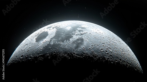 A close up of the moon with a dark background
