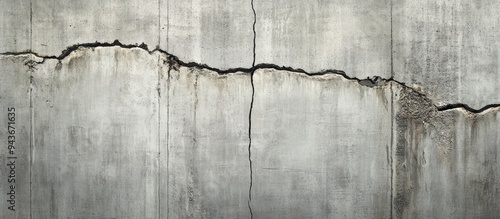 Grunge concrete cement wall featuring cracks in an industrial building ideal for your design and texture background. with copy space image. Place for adding text or design photo