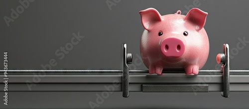 Piggy bank in a clamp. with...