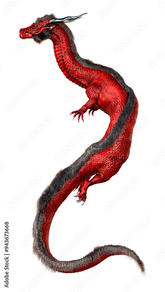 Obraz premium 3D Rendering Eastern Dragon on White