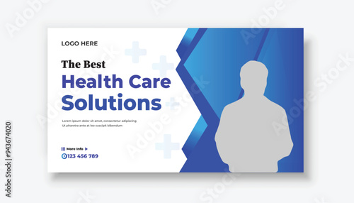 Medical health care YouTube thumbnail template design