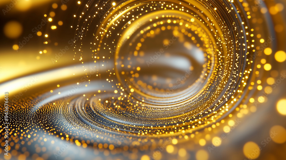 Abstract golden fluid waves and circles on black background. For fashion or luxury high tech magazine. Print for package, wallpaper, poster, presentation. Banner with copy space. Abstract golden fluid waves and circles on black background. For fashion or luxury high tech magazine. Print for package, wallpaper, poster, presentation. Banner with copy space.