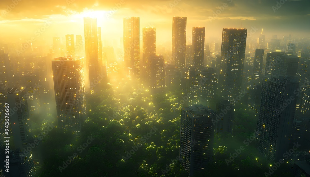 Splendid city covered with green trees and plant. Digital art . , no texte, no titre in picture ,cinematic lighting, design stage design, Splendid city covered with green trees and plant. Digital art . , no texte, no titre in picture ,cinematic lighting, design stage design,
