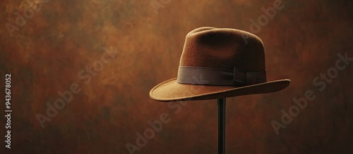 Brown old fashioned trilby ...