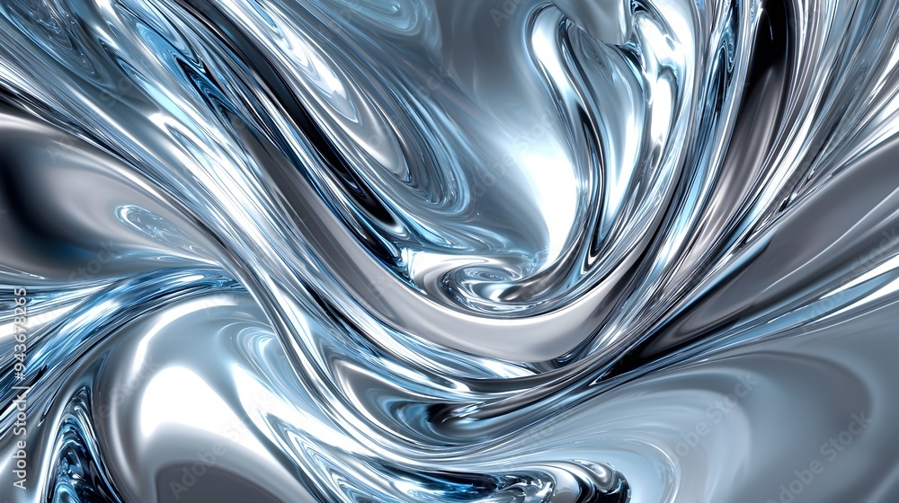Captivating Metallic Fluid Swirls Forming Dynamic Abstract Pattern Captivating Metallic Fluid Swirls Forming Dynamic Abstract Pattern
