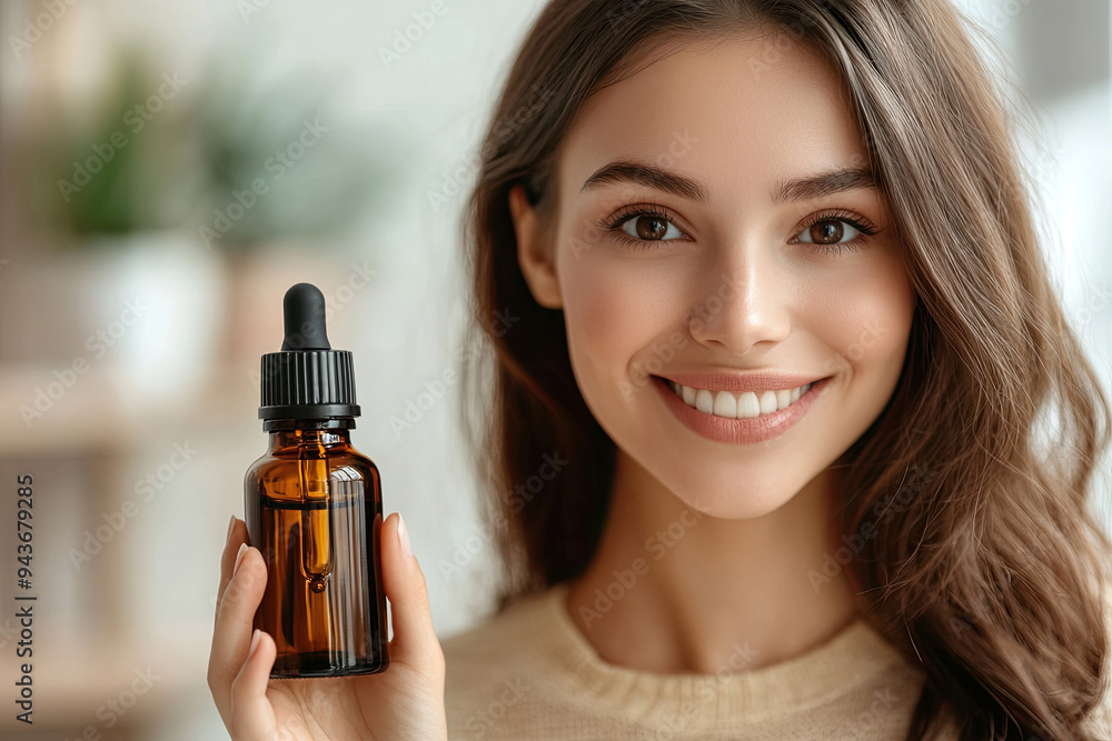 Beautiful young woman with bottle of essential oil indoors, selective focus
Beautiful young woman with bottle of essential oil indoors, selective focus