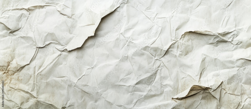 Fototapeta premium Wrinkled and aged white paper Background surface suitable for various uses. with copy space image. Place for adding text or design