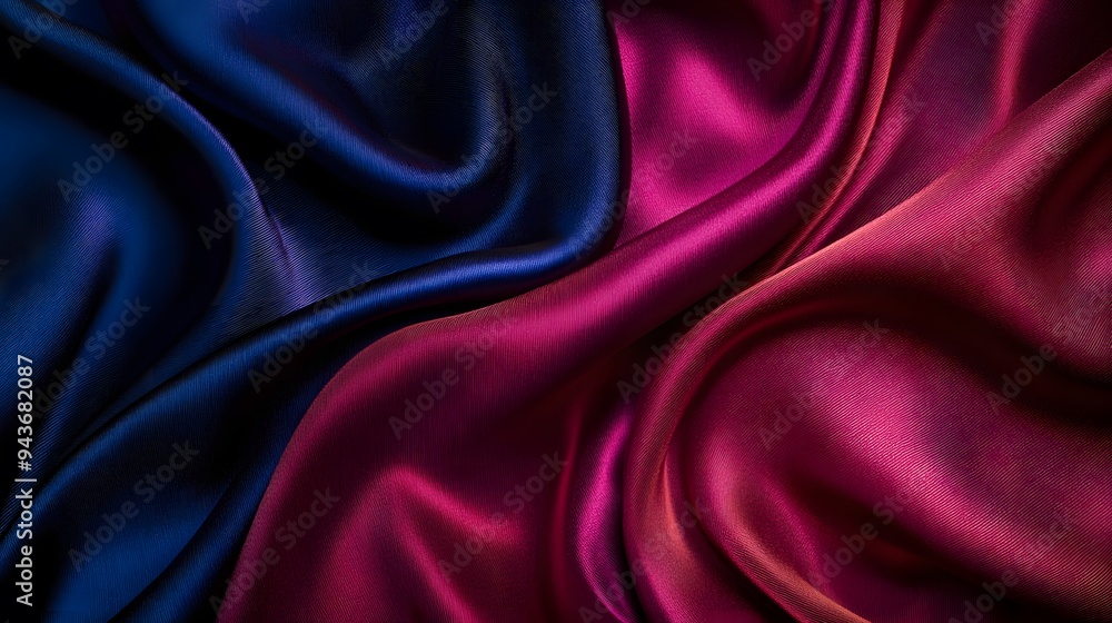 Fototapeta premium Luxurious textures of silk and velvet fabrics in rich, deep colors for premium content