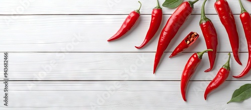 red hot chilies on a white ...