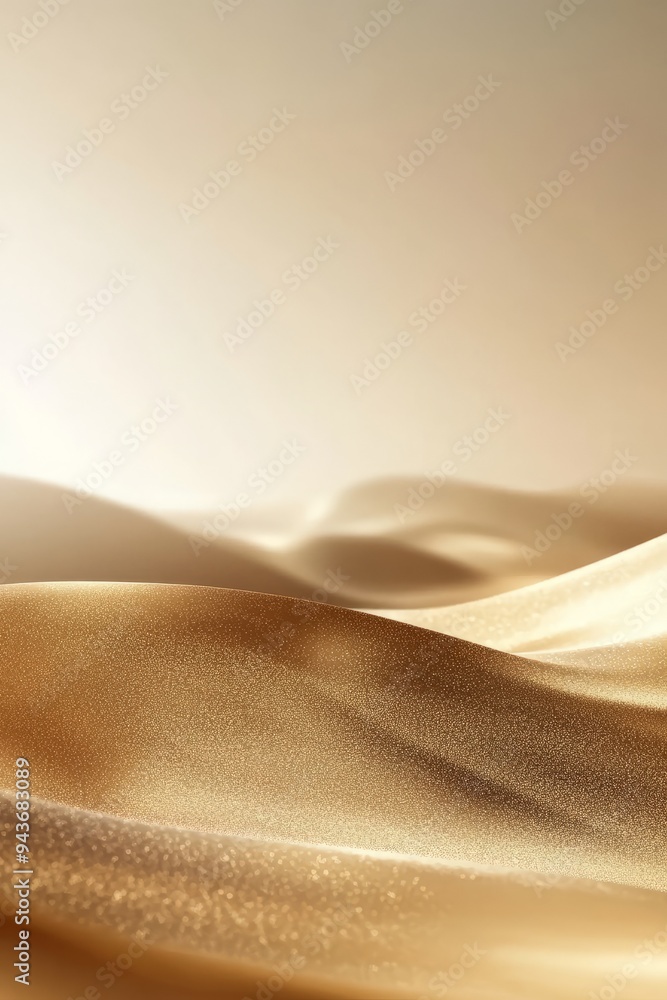 A close-up of the shimmering golden sand dunes, bathed in soft sunlight A close-up of the shimmering golden sand dunes, bathed in soft sunlight