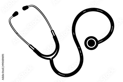 stethoscope silhouette vector illustration