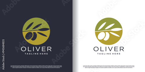 Olive design vector with modern concept idea Premium Vector