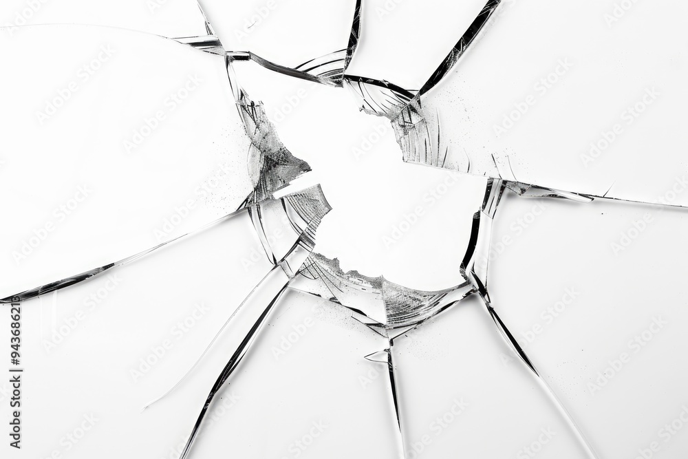 Broken glass on window isolated crack on white background. Cracks concept for design. Broken glass on window isolated crack on white background. Cracks concept for design.