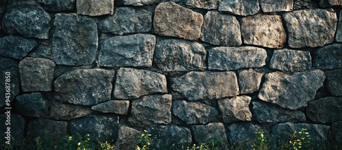 Background designed with a stone wall from a rural structure. with copy space image. Place for adding text or design photo