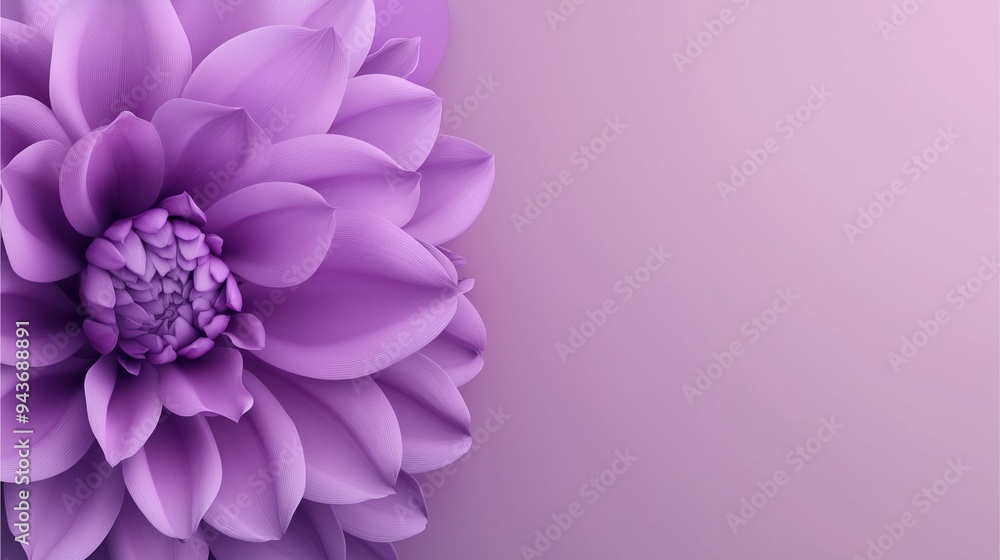 Purple Dahlia 3d Flower on Soft Pink Background. Purple Dahlia 3d Flower on Soft Pink Background.