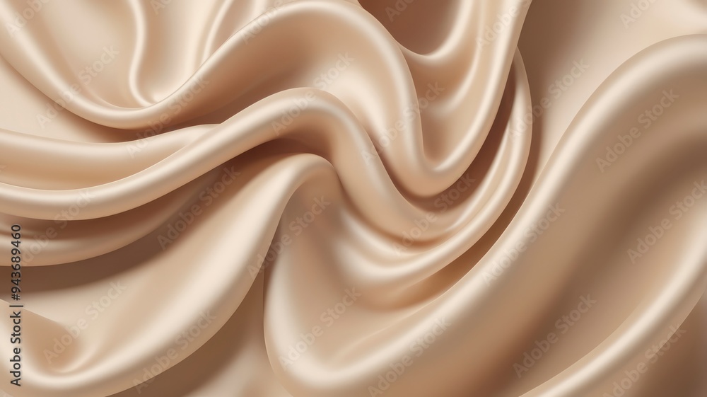 Beige cream satin silk swirl background, soft pastel texture for product banner Beige cream satin silk swirl background, soft pastel texture for product banner