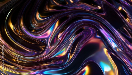 abstract dark iridiscent liquid background photo