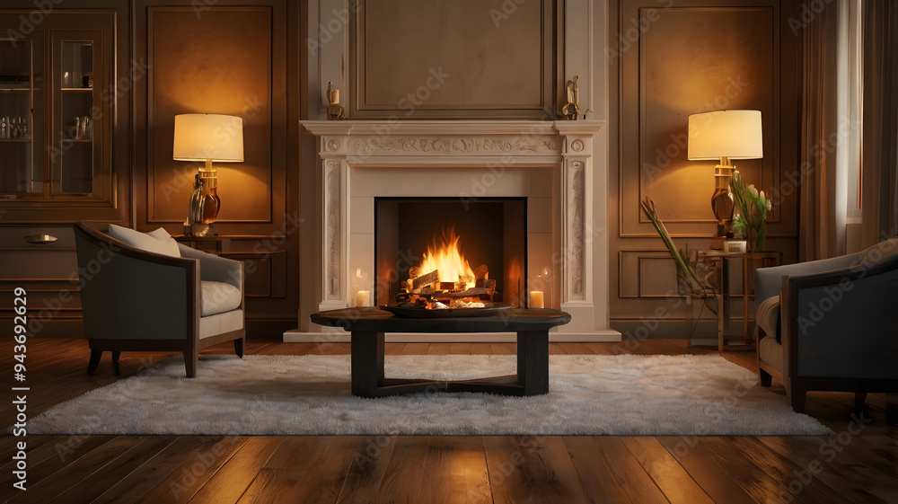 fireplace with burning logs, ai generated fireplace with burning logs, ai generated