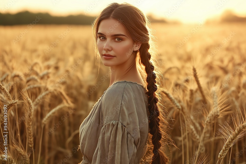 Ethereal Portrait in a Golden Wheat Field