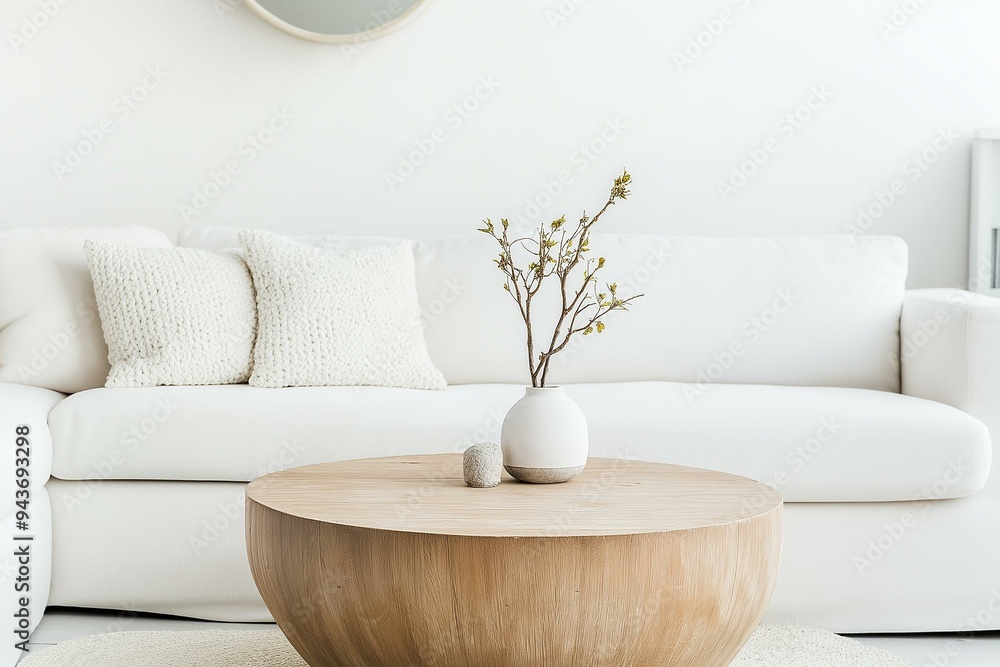 Serene and Minimalist Living Room Interior
