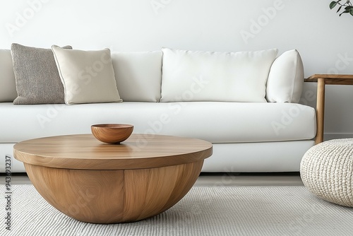 Obraz na płótnie Elegant Interior Design with Minimalist Furniture - A Relaxing Seating Area Ideal for Home Decor Magazines w salonie