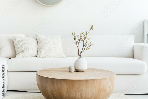 Obraz na płótnie Serene and Minimalist Living Room Interior w salonie
