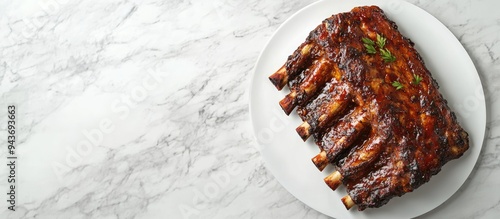 Cooked marinated pork BBQ r...
