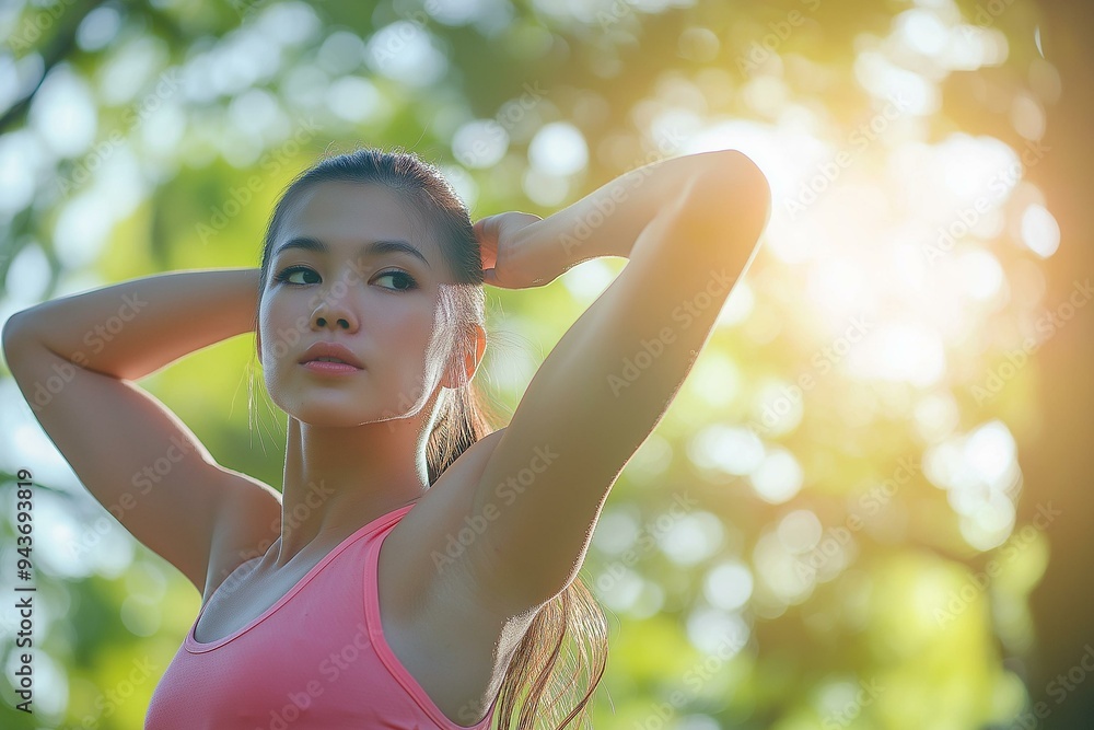 Ethereal Portrait of a Woman Amidst Golden Light