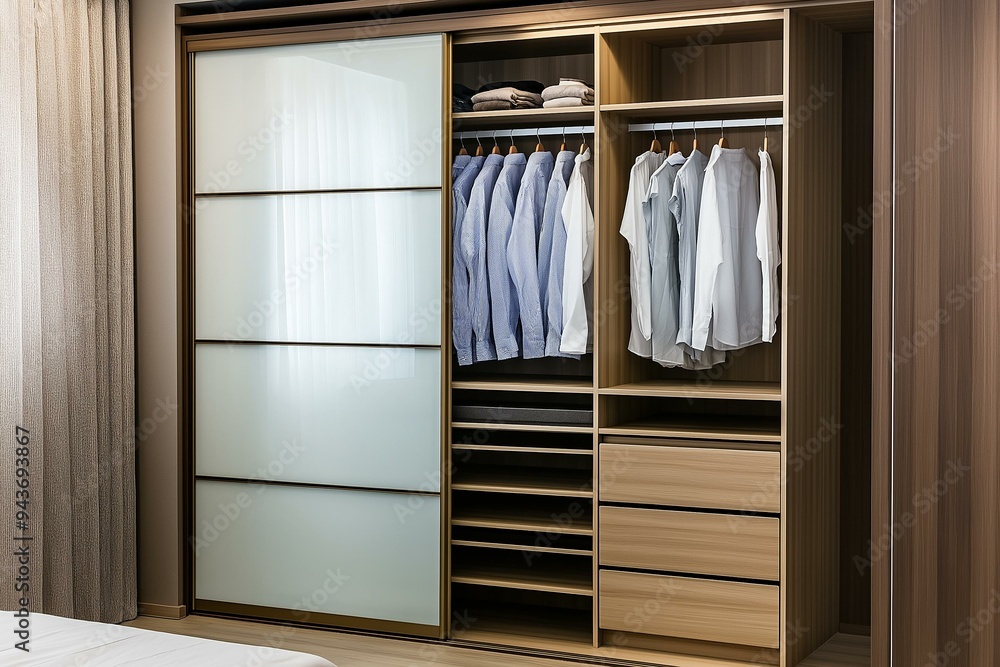 Elegant Modern Wardrobe Design in a Stylish Bedroom