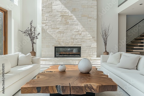 Obraz na płótnie Contemporary Living Room Design Exemplifying Modern Minimalism w salonie
