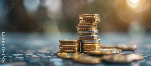 Coin stack and money saving...