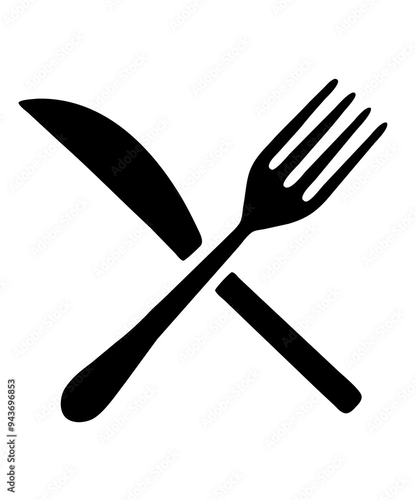 fork and knife icons silhouettes isolated on white, restaurant logo concept. black outline icon illustration of a kitchen knife clipart isolated on white background, eatery, kitchen, food cutting, cut fork and knife icons silhouettes isolated on white, restaurant logo concept. black outline icon illustration of a kitchen knife clipart isolated on white background, eatery, kitchen, food cutting, cut