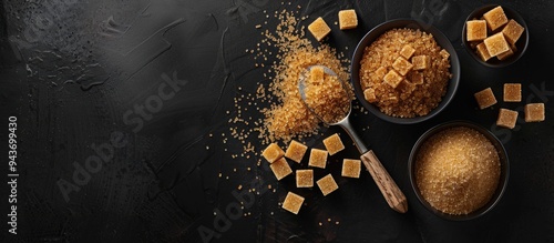 Brown and white sugar in bo...