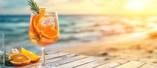Aperol spritz cocktail in a...