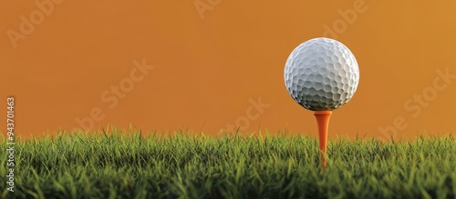 The golf ball and orange te...
