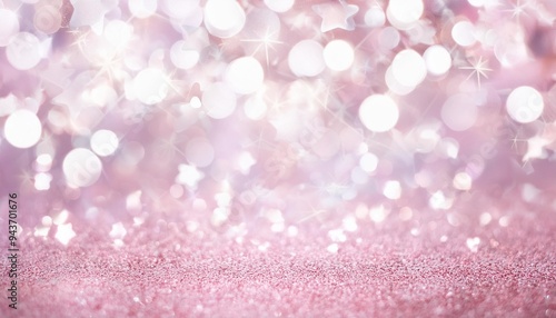 white pink glitter bokeh with stars abstract background