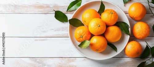 Tangerines mandarins with l...