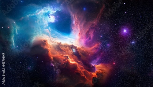 cosmic background with a nebula in deep space