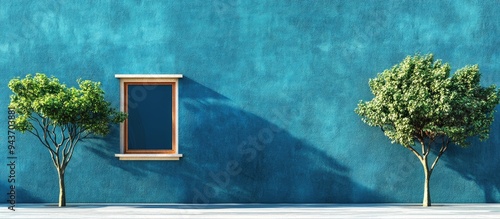 Textured blue concrete wall...
