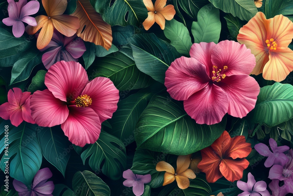 elegant floral patterns showcasing vibrant flowers and lush leaves, creating a fresh and lively atmosphere with ultra-realistic details elegant floral patterns showcasing vibrant flowers and lush leaves, creating a fresh and lively atmosphere with ultra-realistic details