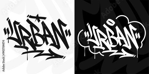 Modern Cool Trendy Word Urban Abstract Hip Hop Hand Written Graffiti Urban Style Vector Illustration