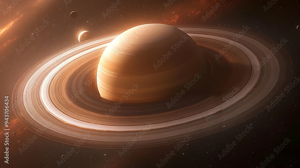 A majestic gas giant with a prominent ring system. A majestic gas giant with a prominent ring system.