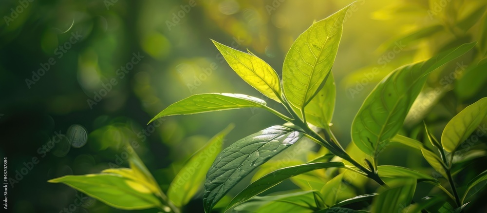 Perspective of very fresh young leaves. with copy space image. Place for adding text or design Perspective of very fresh young leaves. with copy space image. Place for adding text or design