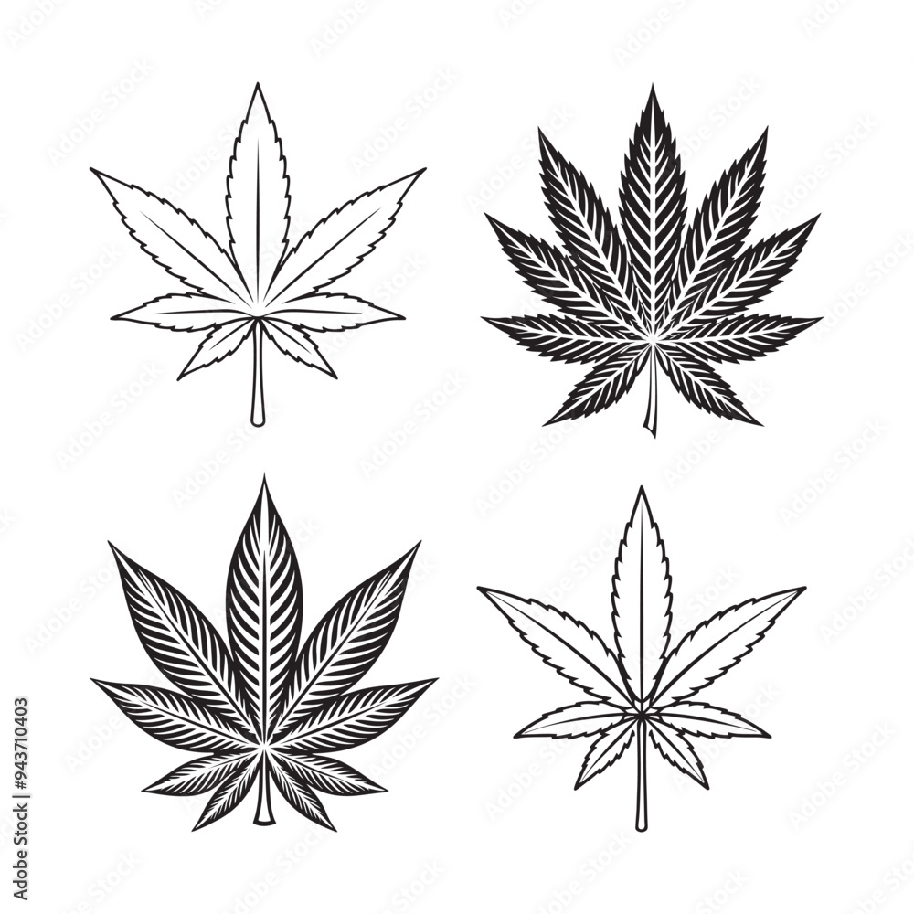 Scalable Marijuana Silhouette Vector Illustration. Scalable Marijuana Silhouette Vector Illustration.