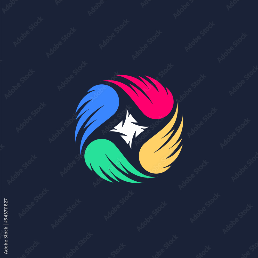 Obraz premium swoosh circle logo design template