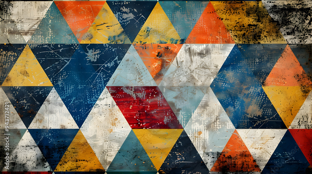 Triangle pattern. Colorful, grunge and seamless. Grunge effects Triangle pattern. Colorful, grunge and seamless. Grunge effects