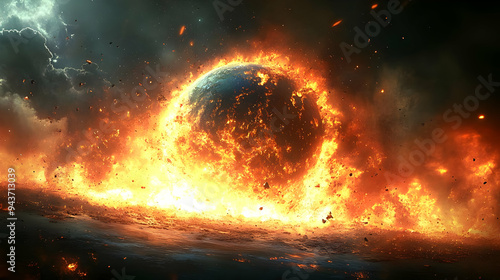 A planet engulfed in flames...