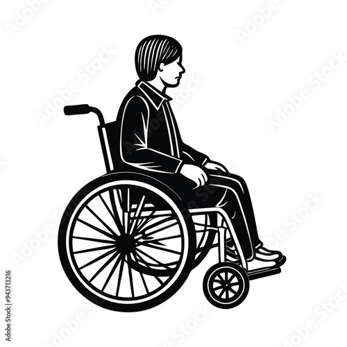 Elegant and Empowering person in Wheelchair with White Background