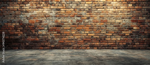 Large vintage old brick wal...